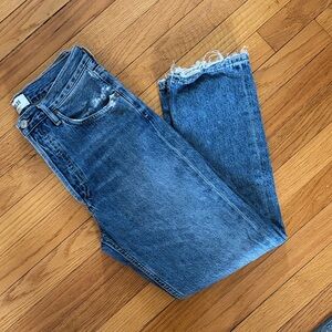 Agolde High-Rise Straight Leg Blue Jeans